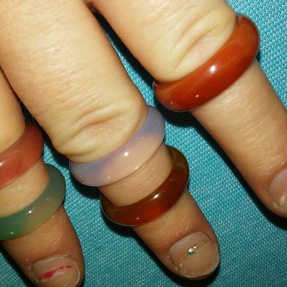 5 different stone band rings - Picture 3 of 8